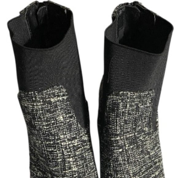 EUC DIBA Tweed Ankle Booties, Sz 8.5, Chunky Stacked heel, Dark Academia, Badie - Picture 5 of 11